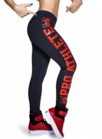 Black Letter Print Sports Leggings 